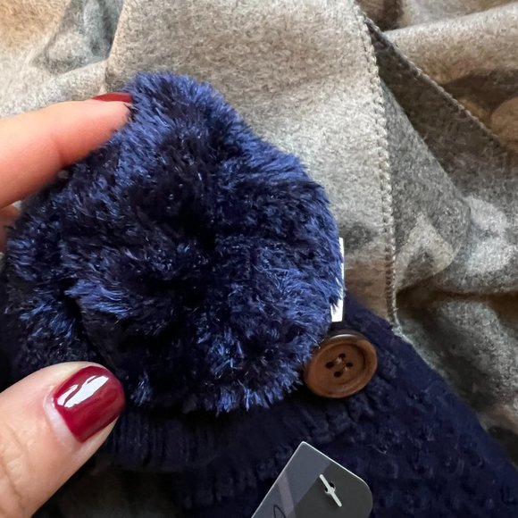 New Own Style Women’s Winter Gloves W/ Button Details in Blue - Picture 6 of 7